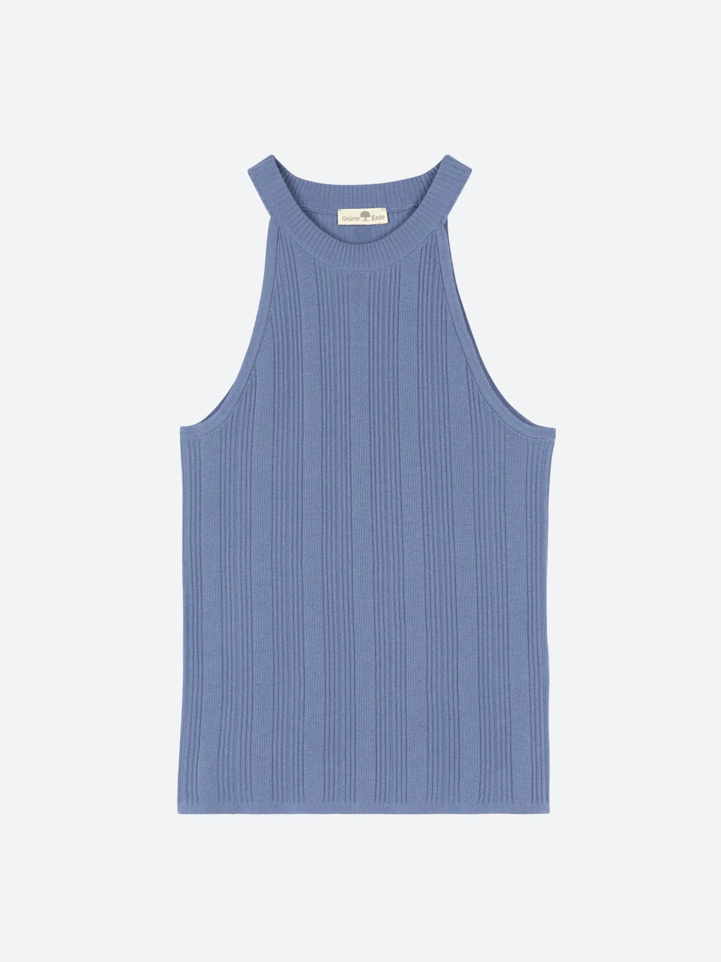 Stricktop as Bio Baumwolle(kornblumenblau, XS)
