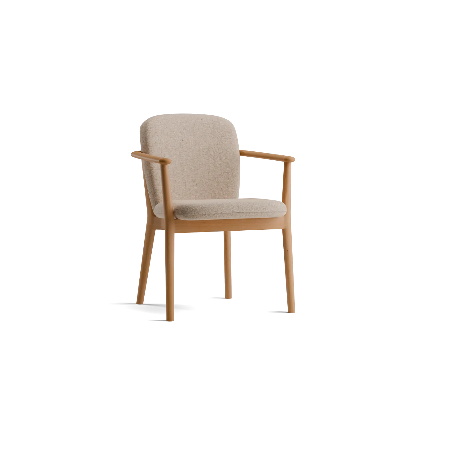 Stuhl Kilian(Wollstoff Kaland Sand, Buche, mit Armlehne)