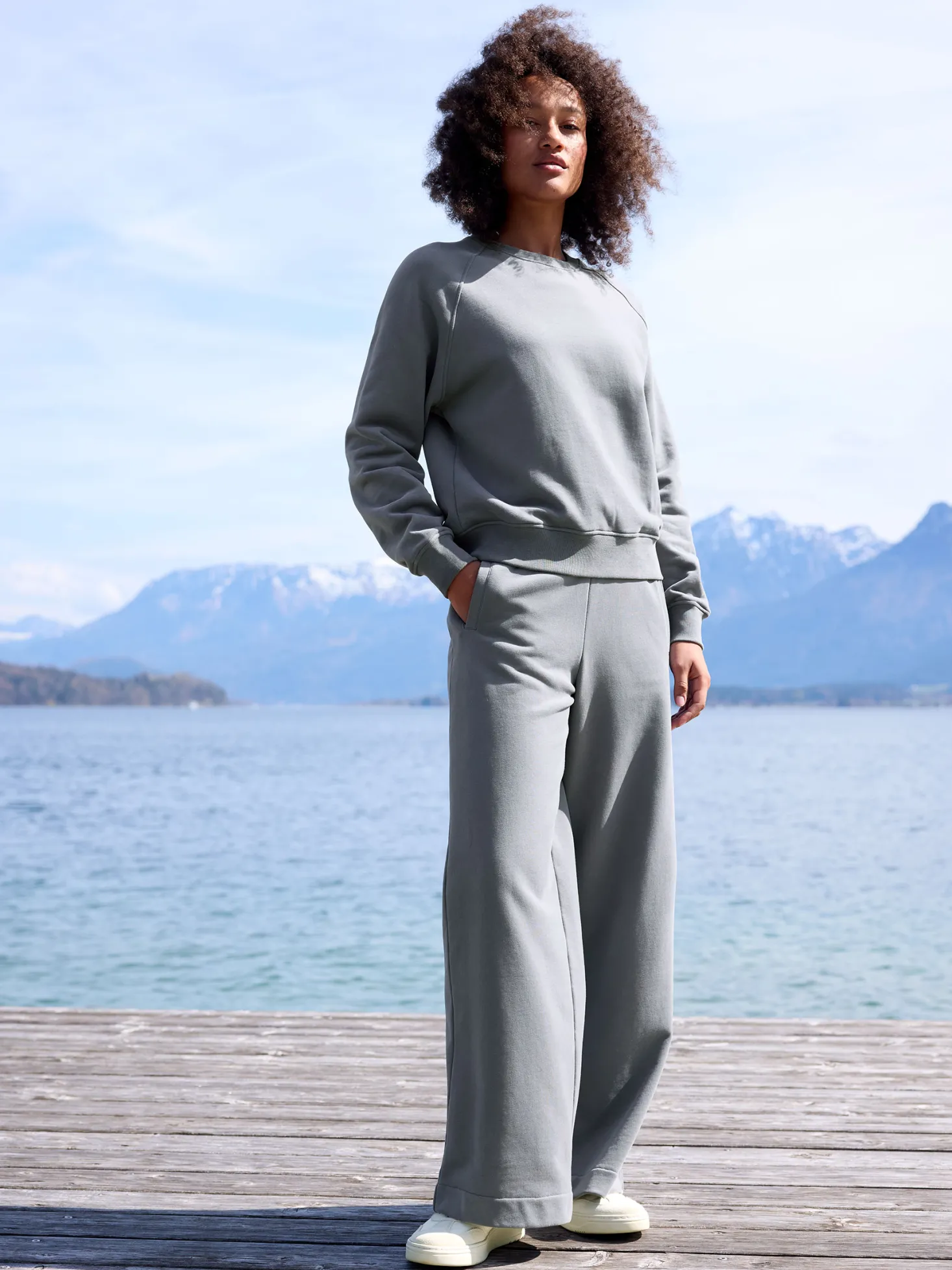 Sweatshirt aus Bio Baumwolle(schiefer, S)