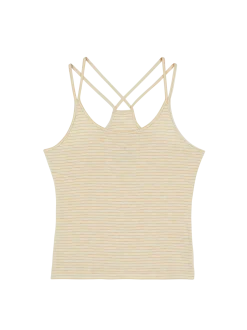 Top aus Bio Baumwolle(offwhite/mango ringel, L)