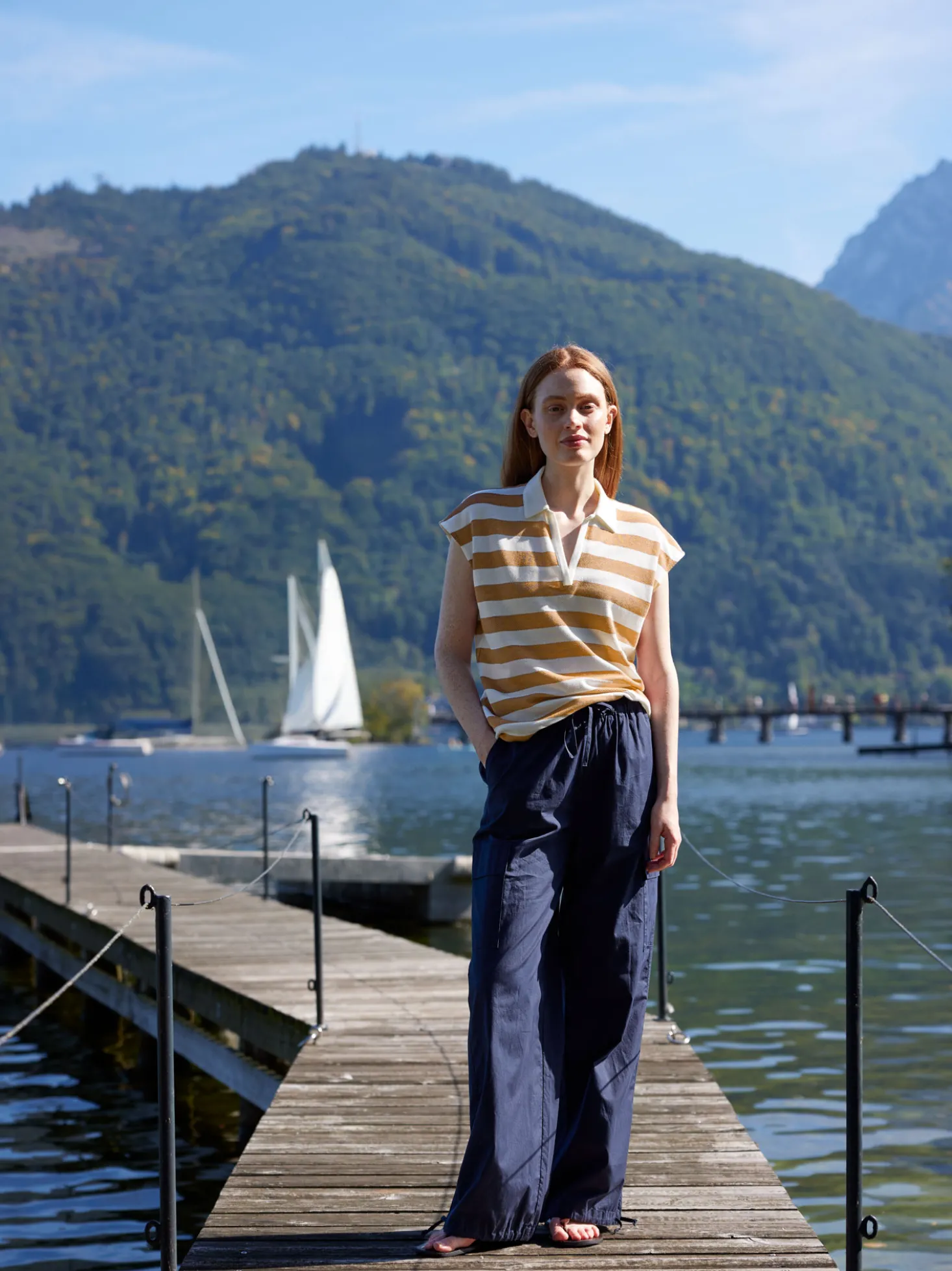 Top aus Bio Baumwolle(rattan/offwhite ringel, 38)