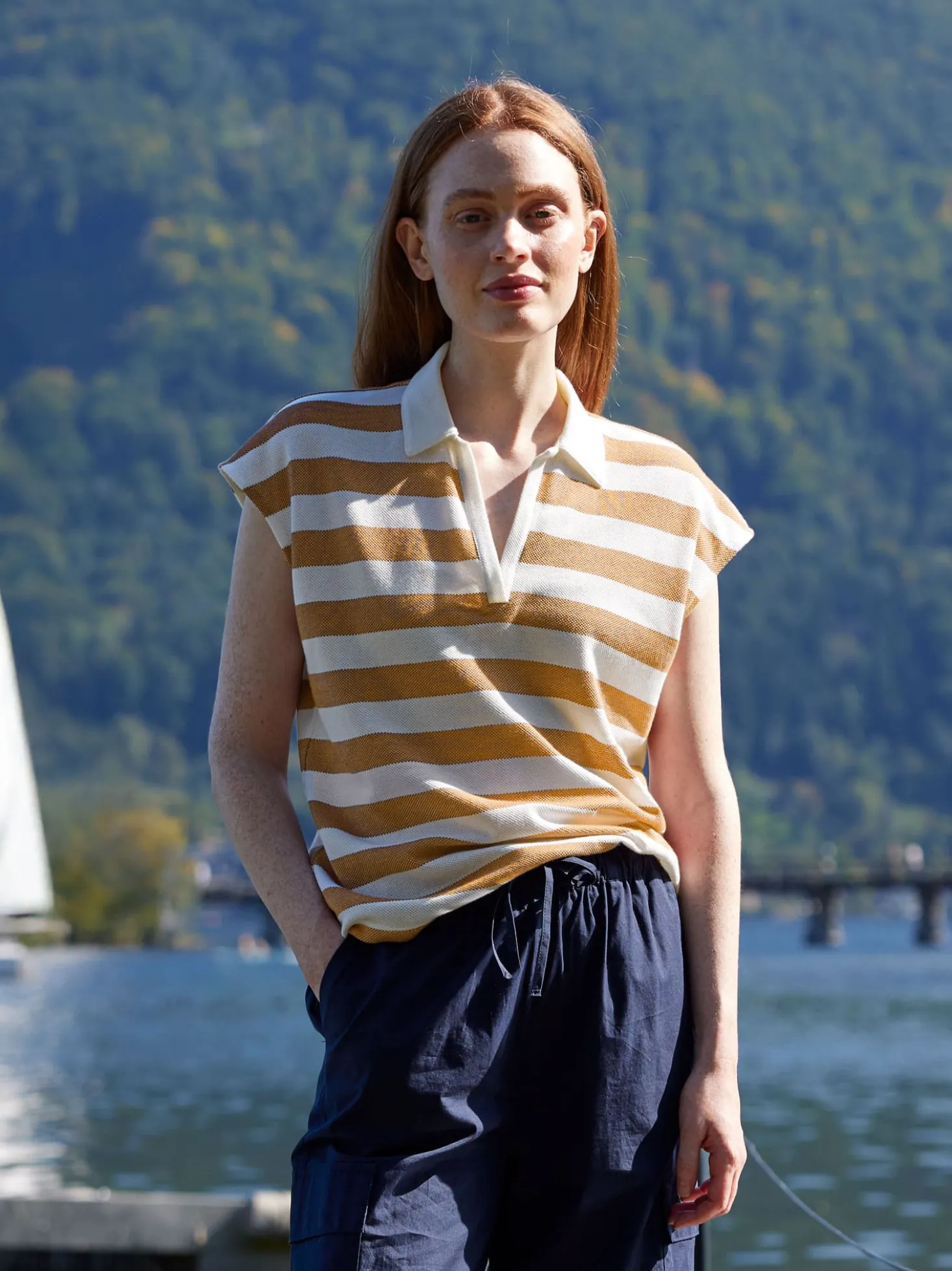 Top aus Bio Baumwolle(rattan/offwhite ringel, 38)