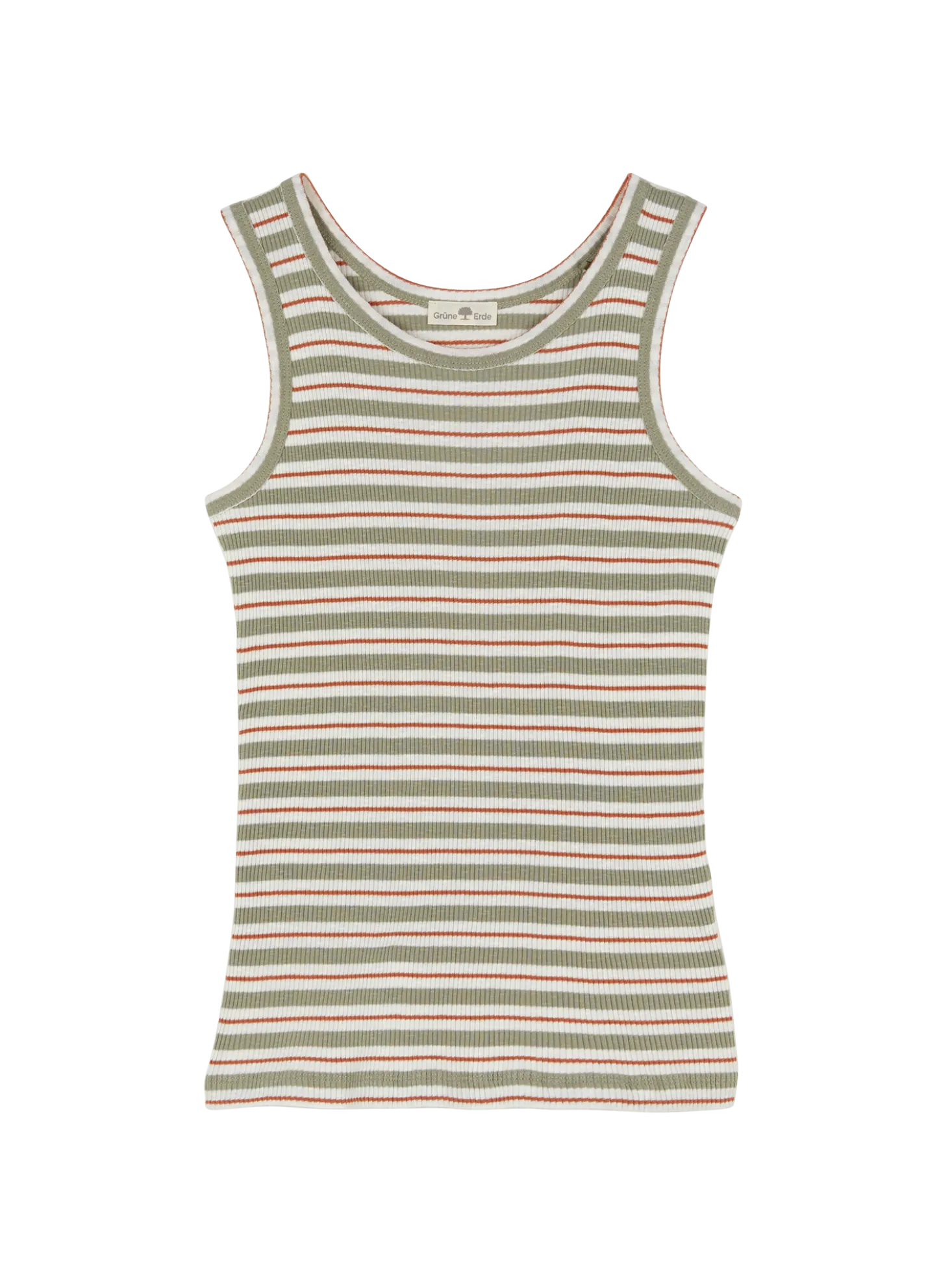 Top Rippe aus Bio Baumwolle(seegras/offwhite ringel, XXS)