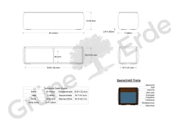 Truhe Tambor rechteckigB 143 cm x T 48 cm x H 41 cm (Wollstoff Tano natur, Eiche)