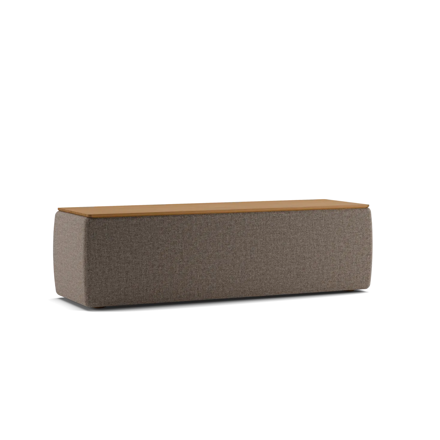 Truhe Tambor rechteckigB 143 cm x T 48 cm x H 41 cm (Wollstoff Tano natur, Eiche)