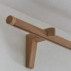 Vorhangstange Listellorund, 1-läufig, inkl. Abdeckkappen (Buche, 200cm)