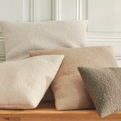 Wohnkissenbezug Casello52 % Baumwolle, 48 % Schurwolle, Bouclé, GOTS (greige, 50 x 50 cm)