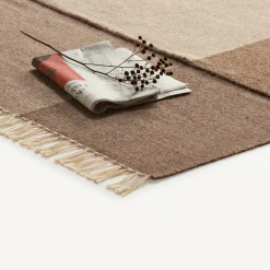 Wollteppich Kelim Mata(sand/torf, 70 x 140 cm)