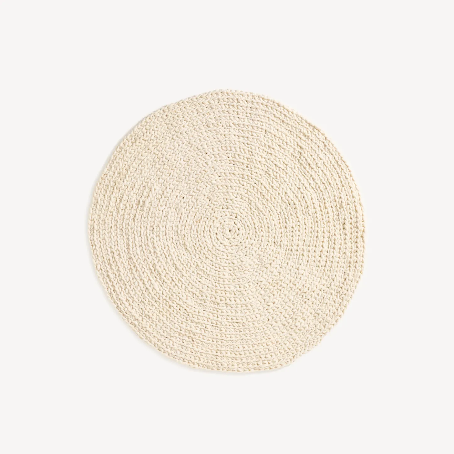 Wollteppich Maglia 100% Schafschurwolle(naturweiß ungefärbt, Ø140 cm)